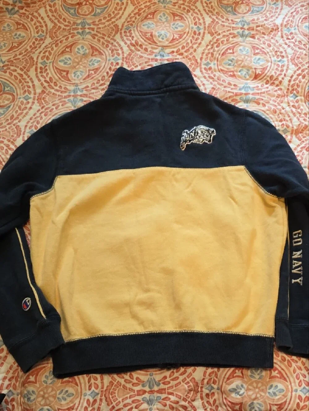 Champion Boys Navy and Gold 'NAVY' Zip-Up Bomber Jacket